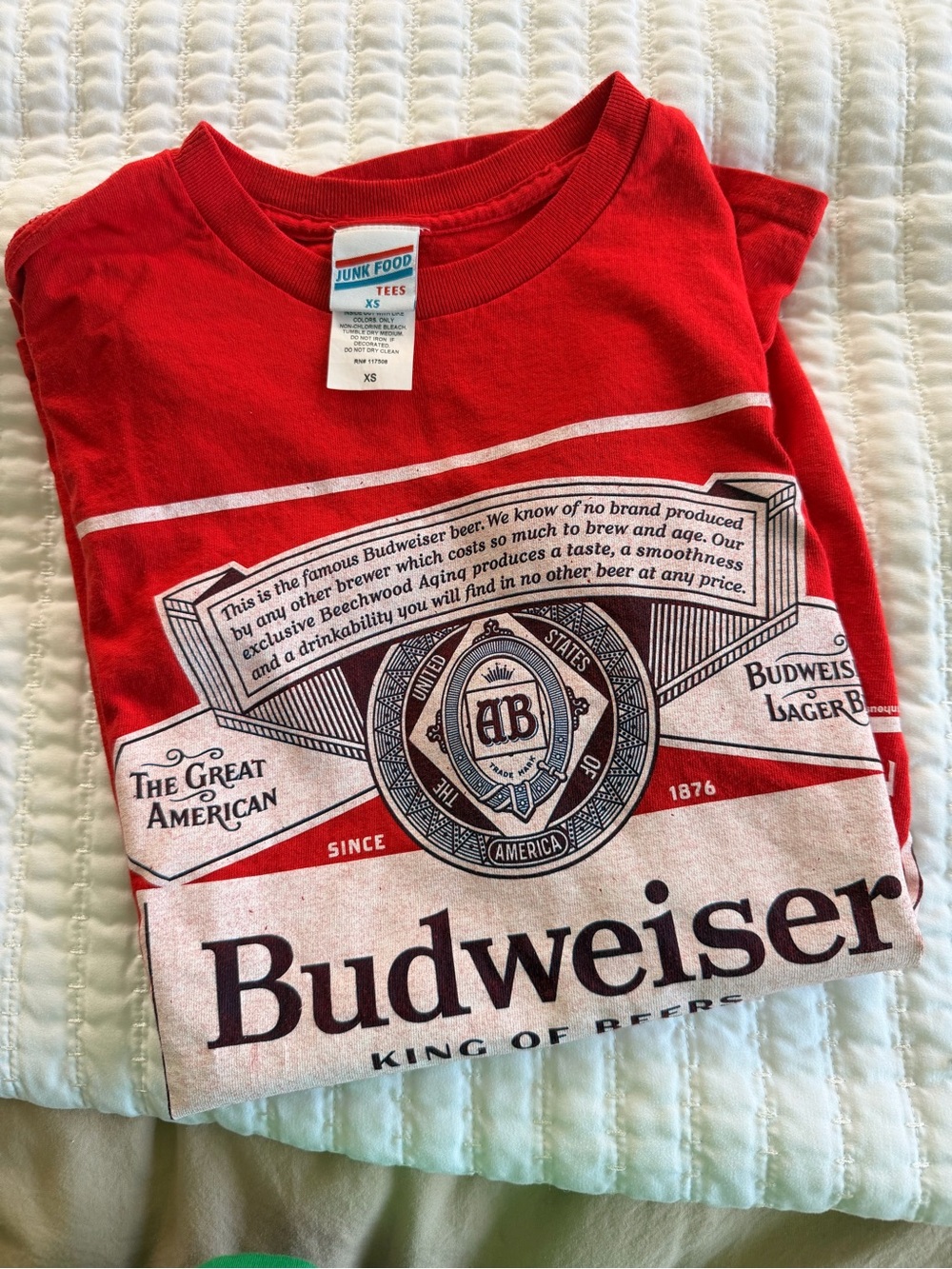 Junk Food Clothing Red Graphic Logo Tee